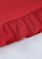 Bella Rouge - Ruffled Tie-Strap Mini Dress