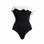 Black White High Grade Swimsuit Women Vacation Beach Two Piece Sets