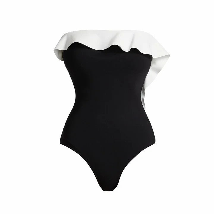 Black White High Grade Swimsuit Women Vacation Beach Two Piece Sets