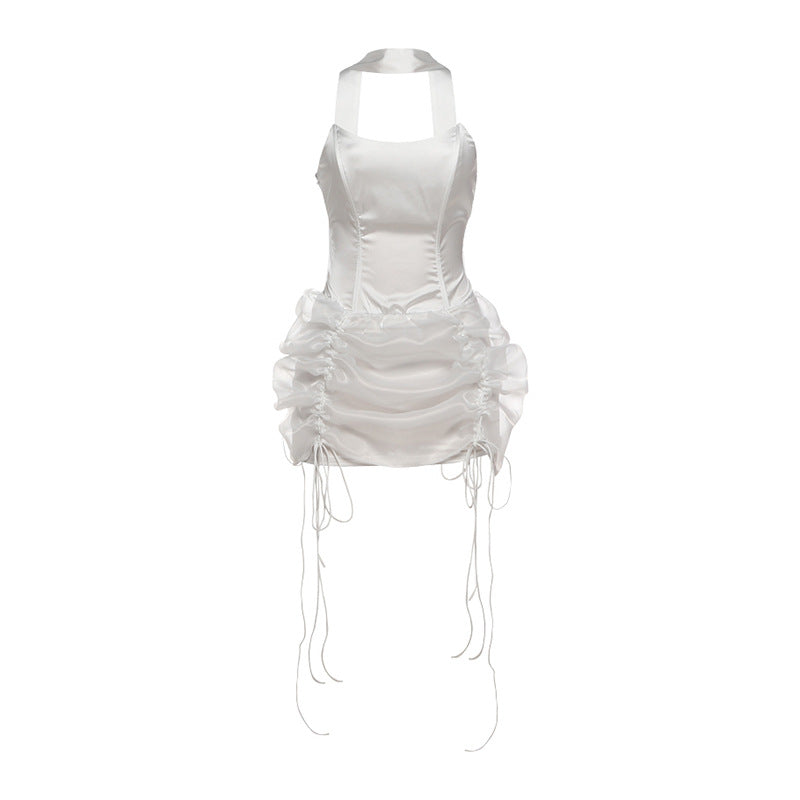 Autumn Winter Women Sexy Slim Fit Backless Scarf Tube Top Bud Dress