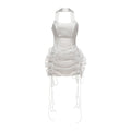 Autumn Winter Women Sexy Slim Fit Backless Scarf Tube Top Bud Dress