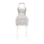 Autumn Winter Women Sexy Slim Fit Backless Scarf Tube Top Bud Dress