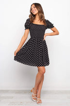 Dawn Polka Dot Puff Sleeve Babydoll Dress FINAL