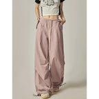 Pink Wide Leg Cargo Pants