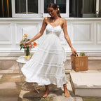 Bohemian Sling Dress Lace Stitching Large Swing Dress