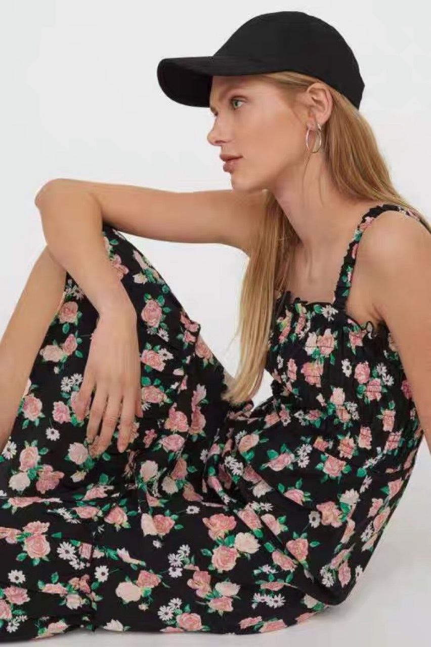 Charmaine Floral Halter Midi Dress FINAL