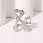 Geometric Stainless Steel Band Vintage Design Ring
