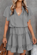 Glen Smocked Mini Dress Light Olive