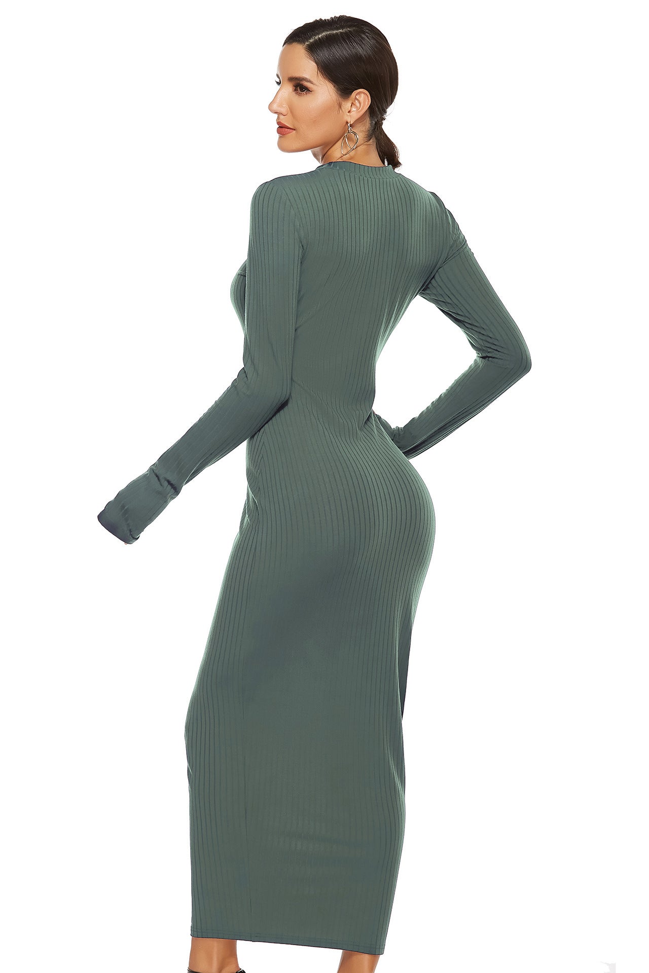 Cheers To You Knit Maxi Sweater Dress Olive