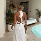 Saylor Slit Dress White