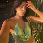 Hour Glorious Metallic Halter Top