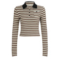 Germani Striped Long Sleeve Polo Top