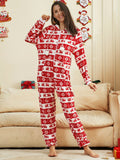Festive Fun Cozy Printed Soft Comfortable Relaxed Plush Christmas Suit