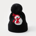 Snowman Pom Pom Knit Hat