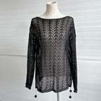 Temecula Sheer Crochet Dress Black