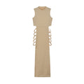 Romina Timeless Women's Sleeveless Cut Out Maxi Dress with Side Lacing Premium Wardrobe Essential