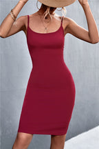 Kaye Square Neck Bodycon Midi Dress Chocolate FINAL