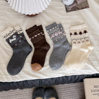 Intarsia Retro Thick Warm Mid Calf Socks