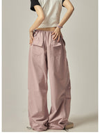 Pink Wide Leg Cargo Pants