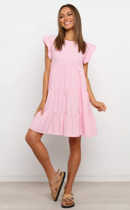 Innocence Linen Blend Babydoll Dress Lavender FINAL