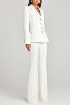 Women Power High Rise Side Zipper Flare Slim Fit Pants