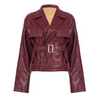 Zamiah Red Faux Leather Jacket