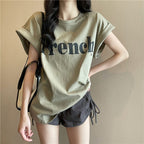 Drop Shoulder Short Sleeve T-Shirt Loose