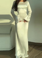 Aurora - Satin Long Sleeve Maxi Dress