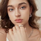 Baroque Pearl Open Geometric Ring