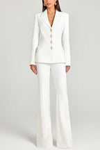 Women Power High Rise Side Zipper Flare Slim Fit Pants