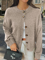 Kristy Button-Front Knit Cardigan
