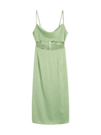 Kizzie Satin Cutout Maxi Dress Sage FINAL