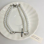 Double Layer Pearl Choker Highend Sweet Cool Necklace