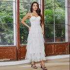 French Tube Top for First Love Boning Corset Dress White Yarn Strap Large Swing Dress Prom Dress