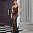 V neck Brace Evening Dress Fishtail Elegant Dress Annual Party Party Host Formal