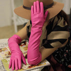 Long Opera Faux Leather Cosplay Evening Gloves