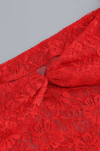 Kainld Red Strapless 3D Flower Mini Dress Set