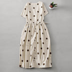 Slimming A-Line Simple Polka Dot Dress