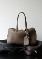 Amara - Pebbled Leather Travel Tote Bag