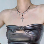 Cross Pendant Dark Gothic Hiphop Sweet Cool Necklace