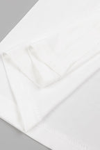 Sarads Deep V White Denim Maxi Dress