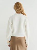 Custom Solid Color V-Neck Loose Knit Cardigan