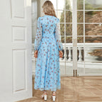 Elegant High Waist V neck Dress
