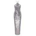 Silver Paillette Dress High Grade Light Luxury Evening Dress Bride Toast Dress Backless
