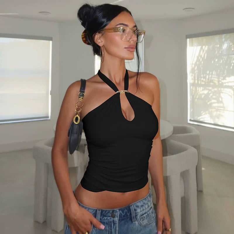 Lahna Halter Backless Crop Top