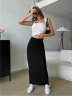 CozyKnit High-waisted slim-fitting knitted skirt