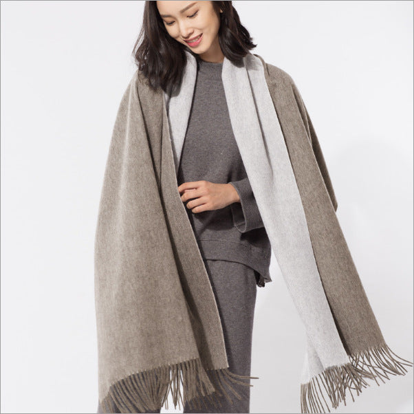 Heavyweight Thickened Purewool Autumn Winter Doublesided Scarf