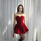 Autumn Winter Women Clothing Sexy off Neck Strapless Dress Elegant Backless Waist Dress
