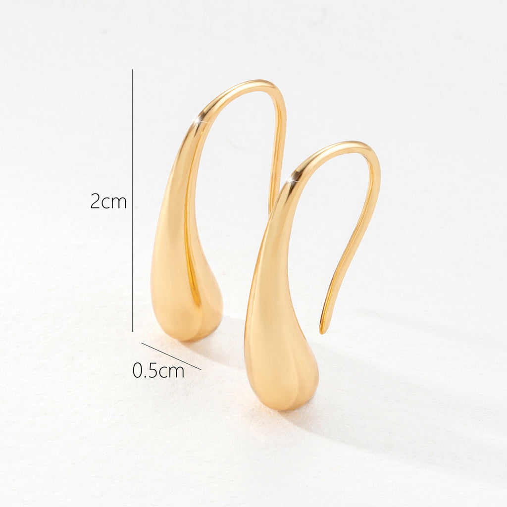 Geometric Teardrop Polish Hoop Earrings