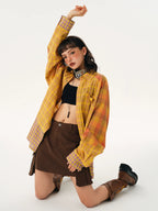Yellow Plaid Oversized Shirt